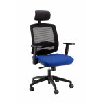 Fauteuil de bureau ergonomique malice - assise tissu et dossier maille - hauteur r�glable - accoudoirs, ...