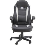 Fauteuil de bureau faster similicuir noir blanc hauteur rglable - accoudoirs dossier roulettes