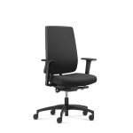 Fauteuil de bureau indeed en tissu et dossier tapiss m1 - hauteur rglable avec accoudoirs 2d - noir ...