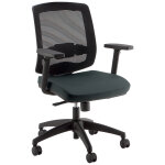 Fauteuil de bureau malice maille noir tissu gris hauteur rglable - accoudoirs dossier roulettes