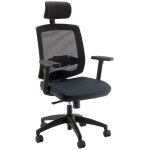 Fauteuil de bureau malice tissu gris maille noir hauteur rglable - accoudoirs dossier appuie - tte ...
