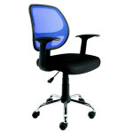 Fauteuil de bureau tami, tissu / maille filet, dossier 46 cm noir / bleu Fauteuil de bureau tami, tissu / maille filet, dossier 46 cm noir / bleu