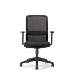 Fauteuil de bureau tekna maille r�sille polyester m1 noir hauteur r�glable accoudoirs 1d roulettes