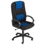 Fauteuil direction capital confort tissu noir et bleu hauteur réglable - accoudoirs dossier roulettes ... Fauteuil direction capital confort tissu noir et bleu hauteur réglable - accoudoirs dossier roulettes ...