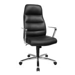 Fauteuil de direction clarens cuir véritable noir hauteur réglable - accoudoirs dossier roulettes Fauteuil de direction clarens cuir véritable noir hauteur réglable - accoudoirs dossier roulettes