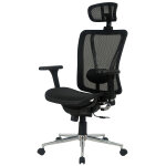 Fauteuil direction jarvis rsille noir hauteur rglable - accoudoirs dossier appuie - tte roulette