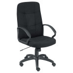 Fauteuil direction léo confort 2 en tissu avec accoudoirs - noir Fauteuil direction léo confort 2 en tissu avec accoudoirs - noir