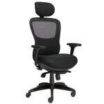 Fauteuil direction octopussy tissu noir hauteur rglable - accoudoirs dossier appuie - tte roulette