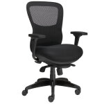 Fauteuil de direction octopussy tissu polyester noir hauteur rglable - accoudoirs dossier roulettes