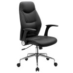 Fauteuil de direction performer simili cuir noir hauteur réglable - accoudoirs dossier roulettes Fauteuil de direction performer simili cuir noir hauteur réglable - accoudoirs dossier roulettes