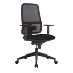 Fauteuil de direction terence maille tissu noir hauteur r�glable - accoudoirs dossier roulettes