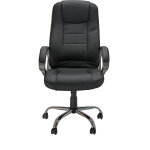 Fauteuil de direction wesley simili cuir noir hauteur réglable - accoudoirs dossier roulettes Fauteuil de direction wesley simili cuir noir hauteur réglable - accoudoirs dossier roulettes