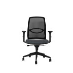 Fauteuil ergonomique flavia - assise tissus - dossier maille - avec accoudoirs - anthracite