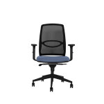 Fauteuil ergonomique flavia - assise tissus - dossier maille - avec accoudoirs - bleu