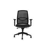 Fauteuil ergonomique flavia - assise tissus - dossier maille - avec accoudoirs - noir