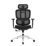 Fauteuil ergonomique jules avec accoudoirs 3d et appui - t�te 3d - assise tissus / dossier maille - noir ...