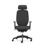 Fauteuil ergonomique zella - avec accoudoirs 3d et appuie - t�te - noir