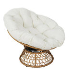 Fauteuil noli pied rotatif 360� avec coussin - blanc