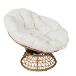 Fauteuil noli pied rotatif 360� avec coussin - blanc