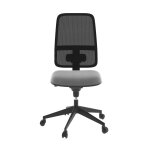 Fauteuil terence sans accoudoir dossier maille / assise tissu grise