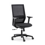 Fauteuil ergonomique théo maille / tissu avec accoudoirs - noir Fauteuil ergonomique théo maille / tissu avec accoudoirs - noir