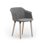 Fauteuil visiteur ava - tissu gris pieds bois Fauteuil visiteur ava - tissu gris pieds bois