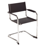 Fauteuil visiteur futura - cuir regnr - noir