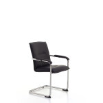 Fauteuil visiteur silla crote de cuir et mtal chrom noir - dossier