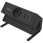Fellows bloc prise �lectrique ampra � pince pour bureau - 1 prise secteur + 1 port usb - a et usb - c ...