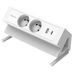 Fellows bloc de prises �lectriques ampra � pince pour bureau - 2 prises secteur + 1 port usb - a et usb ...