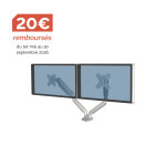 Fellowes bras support �cran double articul� platinum series jusqu'� 40 pouces - argent