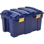 Fellowes caisse de rangement plastique bleue emboitable � couvercle avec charni�re - bleu - capacit� ...