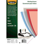 Fellowes couvertures de reliure transparentes a4 pvc 150 microns - boîte de 100 Fellowes couvertures de reliure transparentes a4 pvc 150 microns - boîte de 100