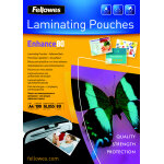 Fellowes pochettes de plastification a4 dos adhsif - epaisseur : 80 microns par face - bote de 100