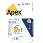 Fellowes pochettes de plastification apex light a4 (216 x 303 mm) - 80 microns - brillante - bo�te de ...