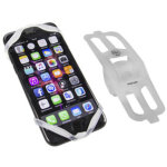 Fischer support smartphone pour vlo en silicone, blanc