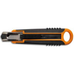 Fiskars cutter de sécurité - lame trapézoidale spécifique 18mm - lame ajustable - auto rétractable Fiskars cutter de sécurité - lame trapézoidale spécifique 18mm - lame ajustable - auto rétractable