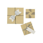 Folia boîtes en carton natur, carré, assortiment de 12 Folia boîtes en carton natur, carré, assortiment de 12