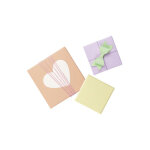 Bo�tes en carton pastel, carr�, assortiment de 12