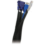 Gaine pour c�ble, en tissu, noir, 1, 80 m