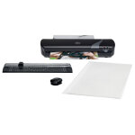 Gbc set plastifieuse thermique inspire + a4 2 x 75 microns + outil de coupe + 5 pochettes a4 incluses ...