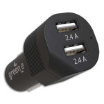 Green - e chargeur voiture allume - cigare noir 2xusb - a 4, 8a, 24w gr6047