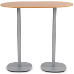 Guridon cafteria newline l. 120 x p. 70 x h. 110 cm - plateau chne - pied aluminium