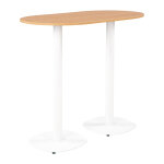 Guridon cafteria newline l. 120 x p. 70 x h. 110 cm - plateau chne - pied blanc