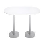 Guridon cafteria newline l. 120 x p. 70 x h. 110 cm - plateau gris - pied aluminium