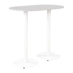 Guridon cafteria newline l. 120 x p. 70 x h. 110 cm - plateau gris - pied blanc
