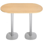 Gu�ridon caf�teria newline l. 120 x p. 70 x h. 110 cm - plateau h�tre - pied aluminium