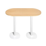 Guridon cafteria newline l. 120 x p. 70 x h. 110 cm - plateau htre - pied blanc