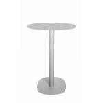 Guridon cafteria newline rond . 60 x h. 110 cm - plateau gris - pied aluminium