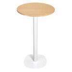 Guéridon caféteria newline rond Ø. 60 x h. 110 cm - plateau hêtre - pied blanc Guéridon caféteria newline rond Ø. 60 x h. 110 cm - plateau hêtre - pied blanc